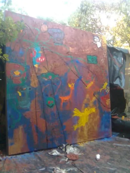 Pintura mural abstracta